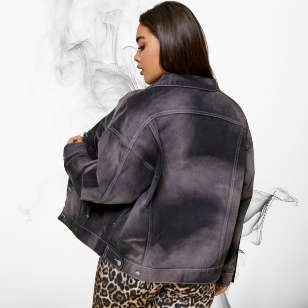 Rapture In Gray Button Front Denim Jacketz ▪︎ Plus